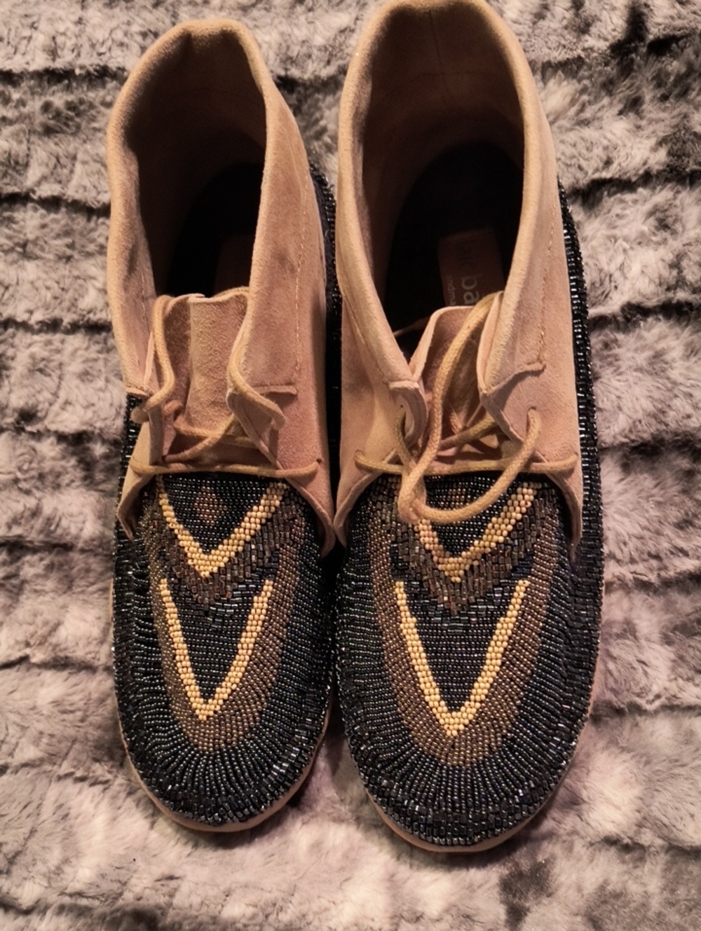Laid Back London Beaded Moccasins Hand Made Women's